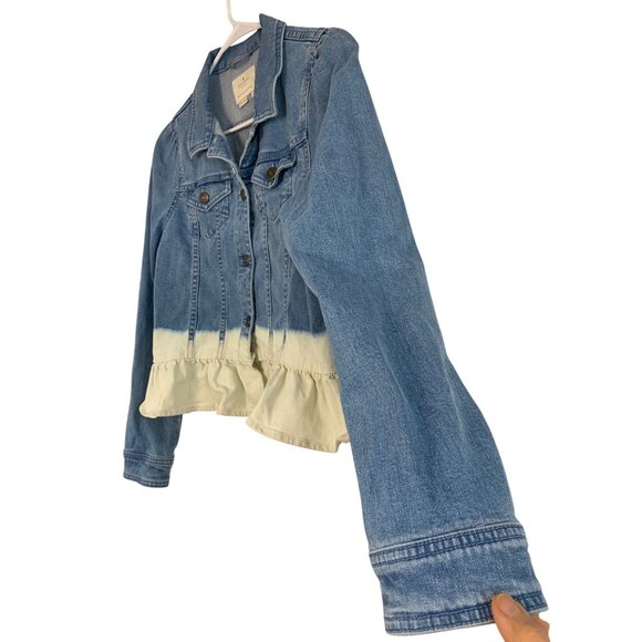 Kate Spade New York Denim Jacket With Ruffle Peplum Hem Small RT10298 EUC - Picture 8 of 9